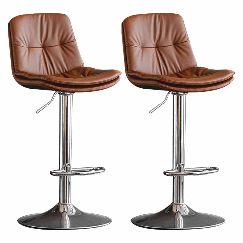 Taburete de barra giratorio ajustable de metal nórdico taburete alto con asiento de cuero