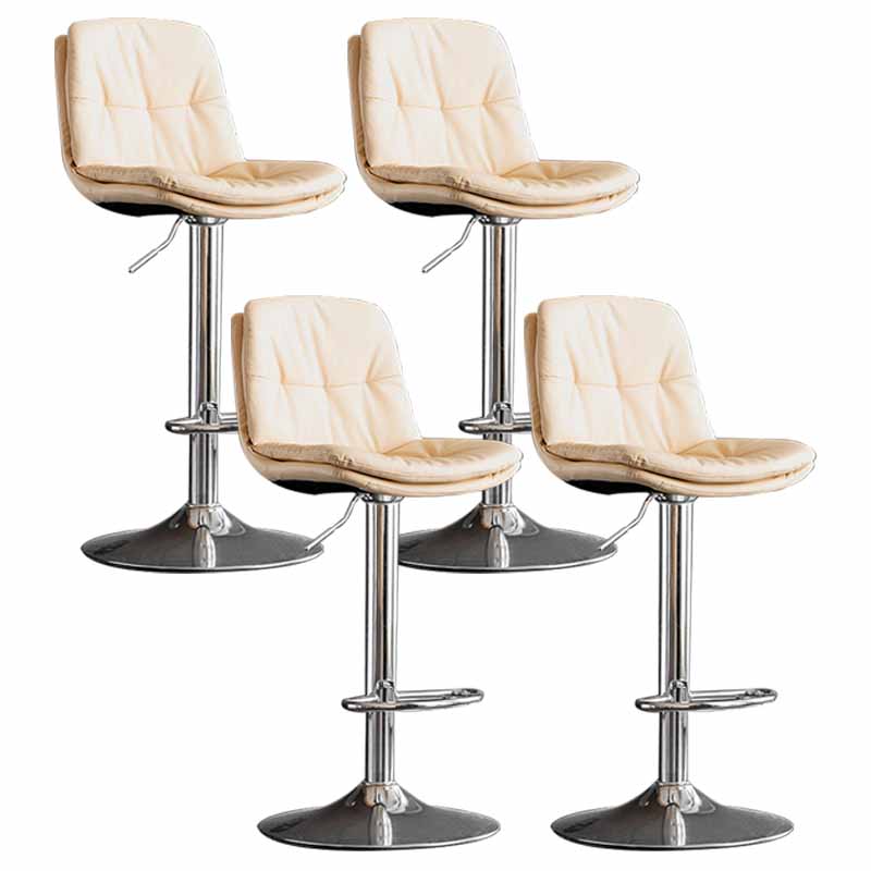 Taburete de barra giratorio ajustable de metal nórdico taburete alto con asiento de cuero