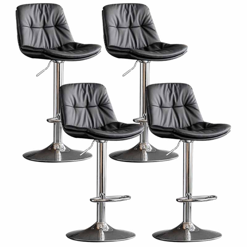 Taburete de barra giratorio ajustable de metal nórdico taburete alto con asiento de cuero
