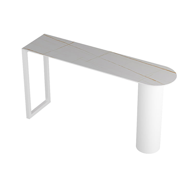 Indoor Stone Bar Height Cocktail Table Modern Double Pedestal Counter Wine Table