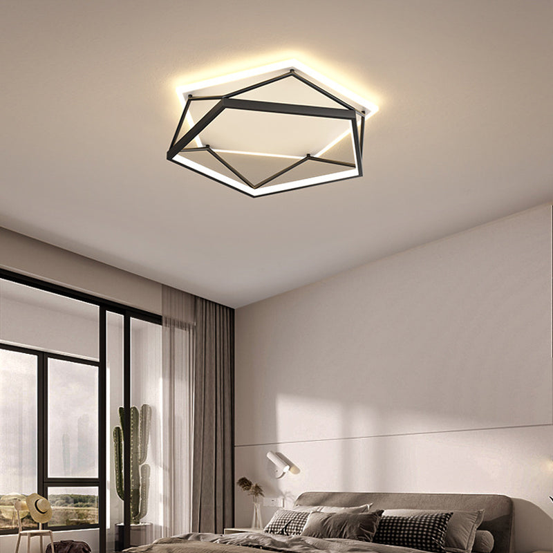 Éclairage encastré en métal Plafonniers encastrés à LED multi-têtes noirs