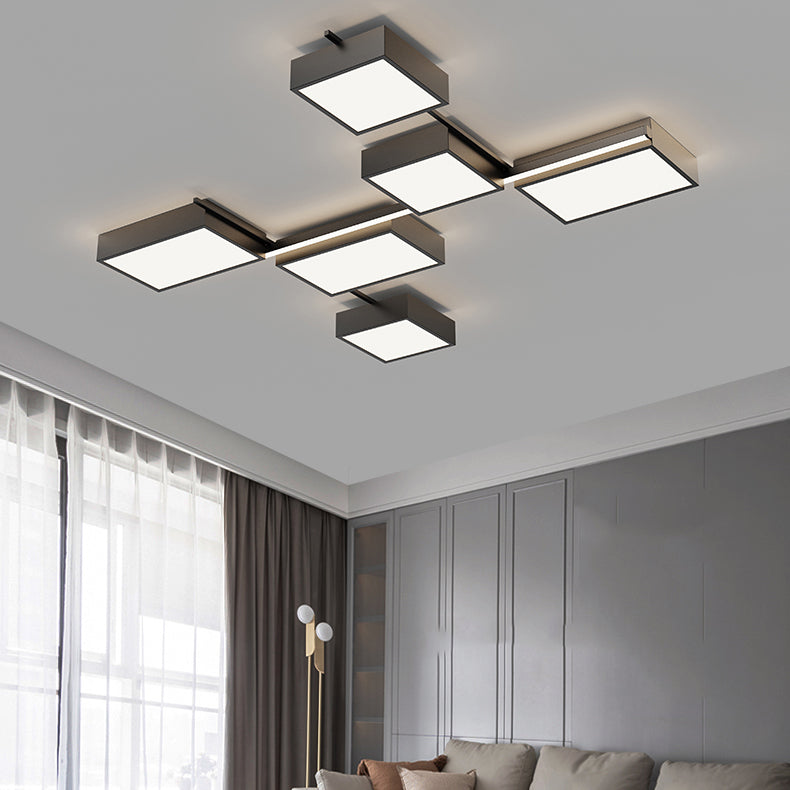 Éclairage encastré contemporain Plafonniers encastrés à LED multi-têtes noirs