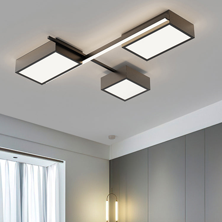 Éclairage encastré contemporain Plafonniers encastrés à LED multi-têtes noirs