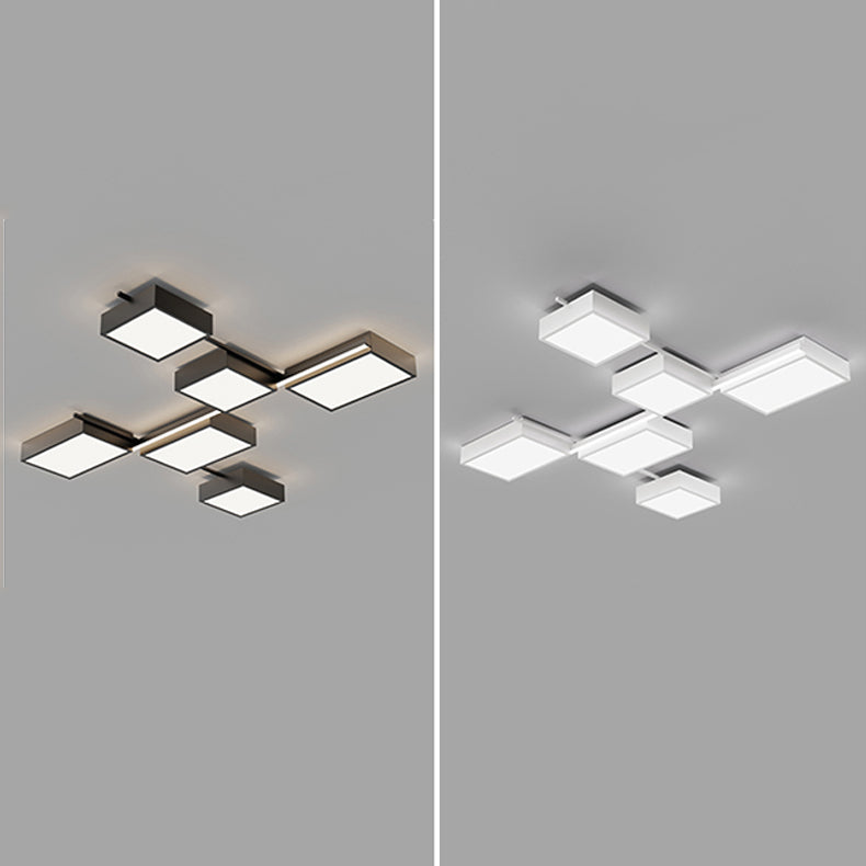 Éclairage encastré contemporain Plafonniers encastrés à LED multi-têtes noirs