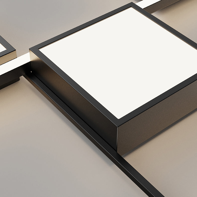 Éclairage encastré contemporain Plafonniers encastrés à LED multi-têtes noirs