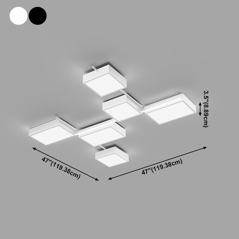 Éclairage encastré contemporain Plafonniers encastrés à LED multi-têtes noirs
