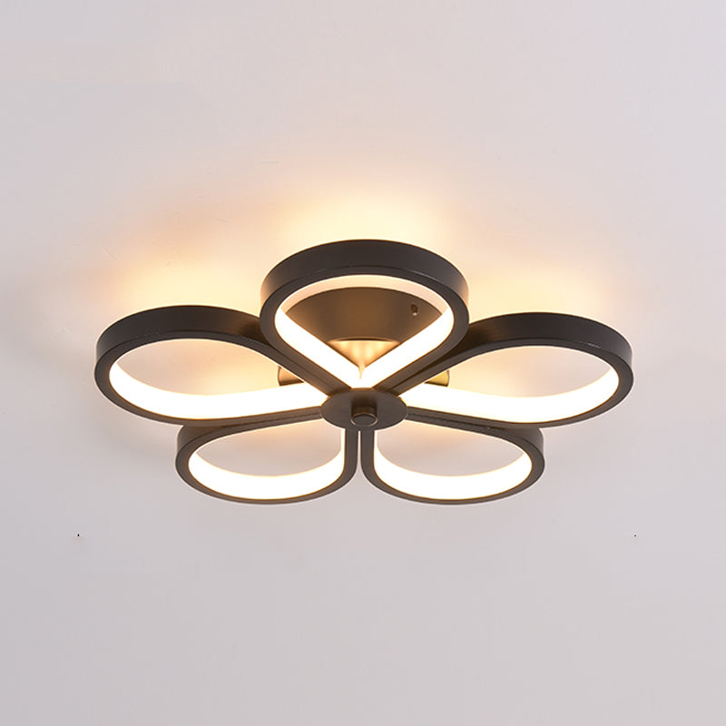 Luces montadas en el techo de múltiples cabezales, iluminación LED contemporánea de montaje empotrado, color negro