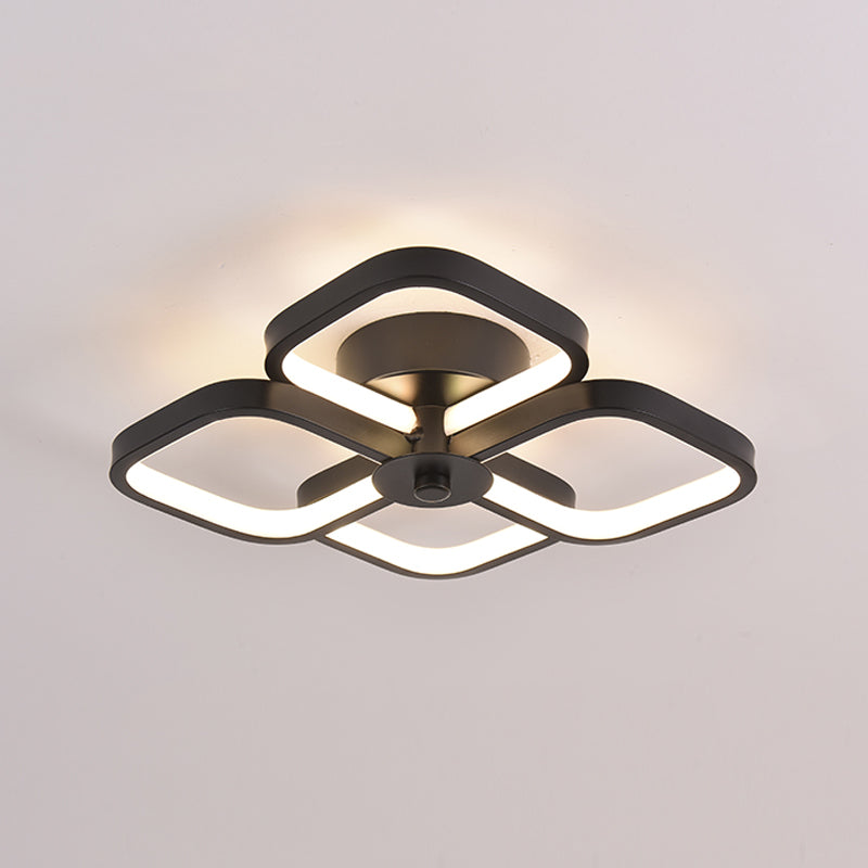 Luces montadas en el techo de múltiples cabezales, iluminación LED contemporánea de montaje empotrado, color negro