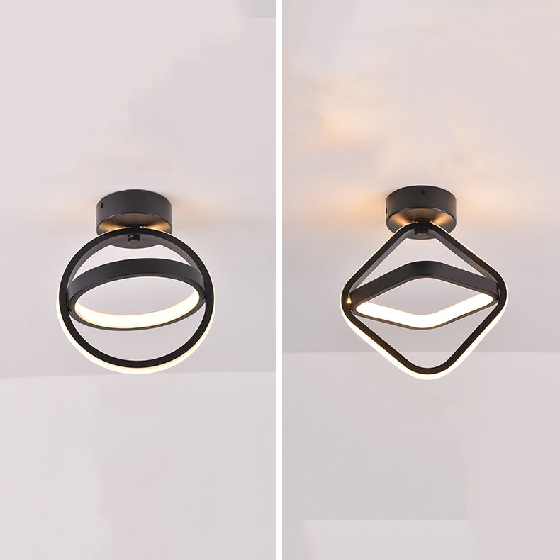 Luces montadas en el techo de múltiples cabezales, iluminación LED contemporánea de montaje empotrado, color negro