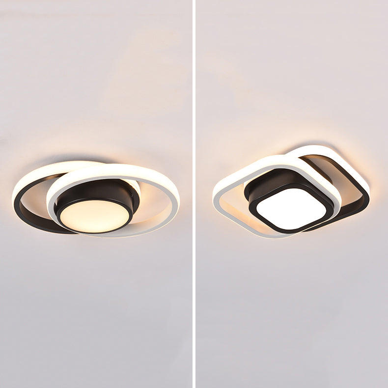 Luces montadas en el techo de múltiples cabezales, iluminación LED contemporánea de montaje empotrado, color negro