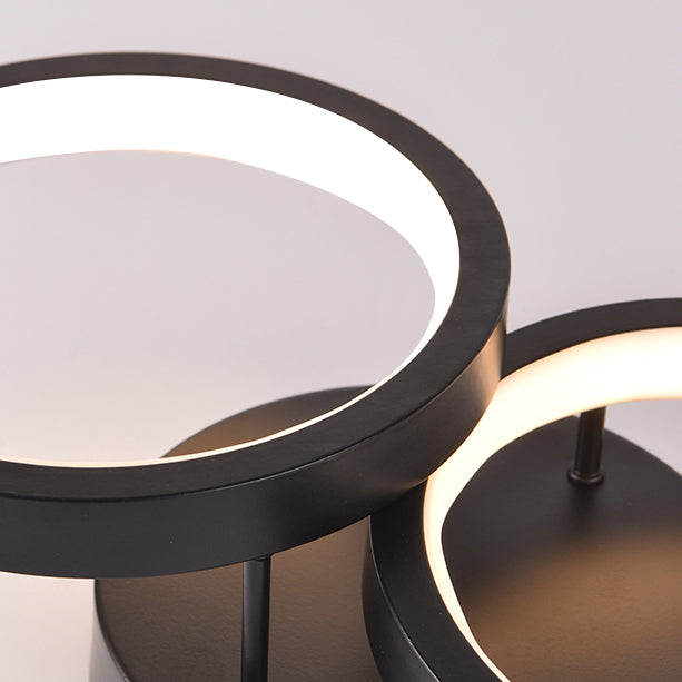 Luces montadas en el techo de múltiples cabezales, iluminación LED contemporánea de montaje empotrado, color negro