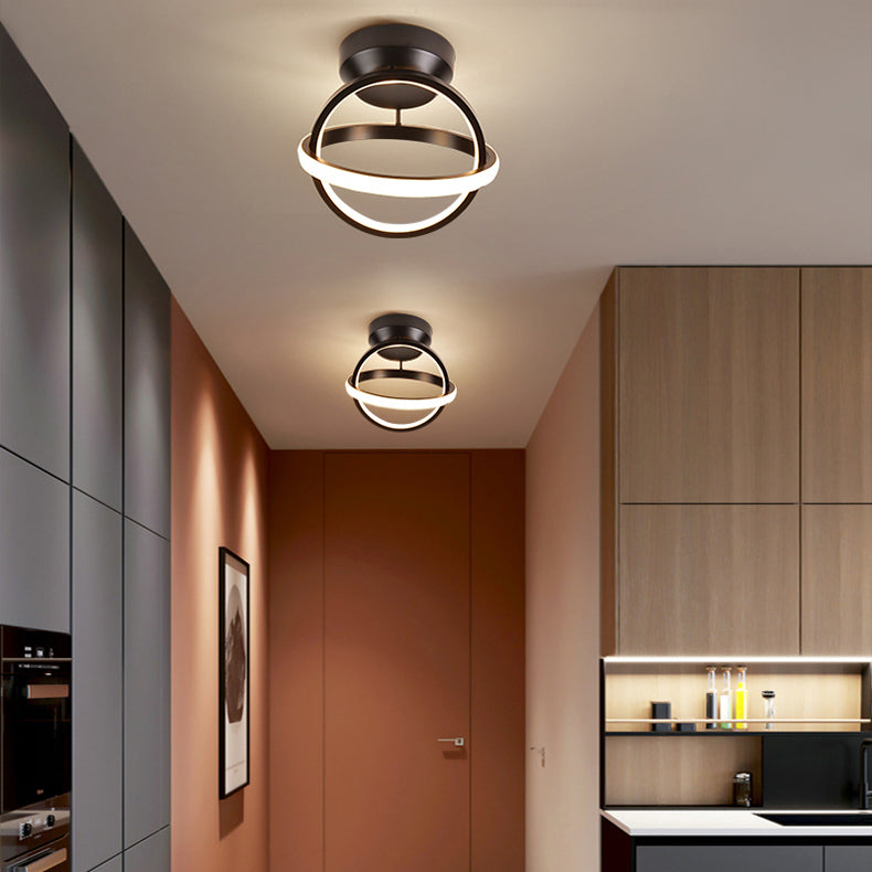 Luces montadas en el techo de múltiples cabezales, iluminación LED contemporánea de montaje empotrado, color negro