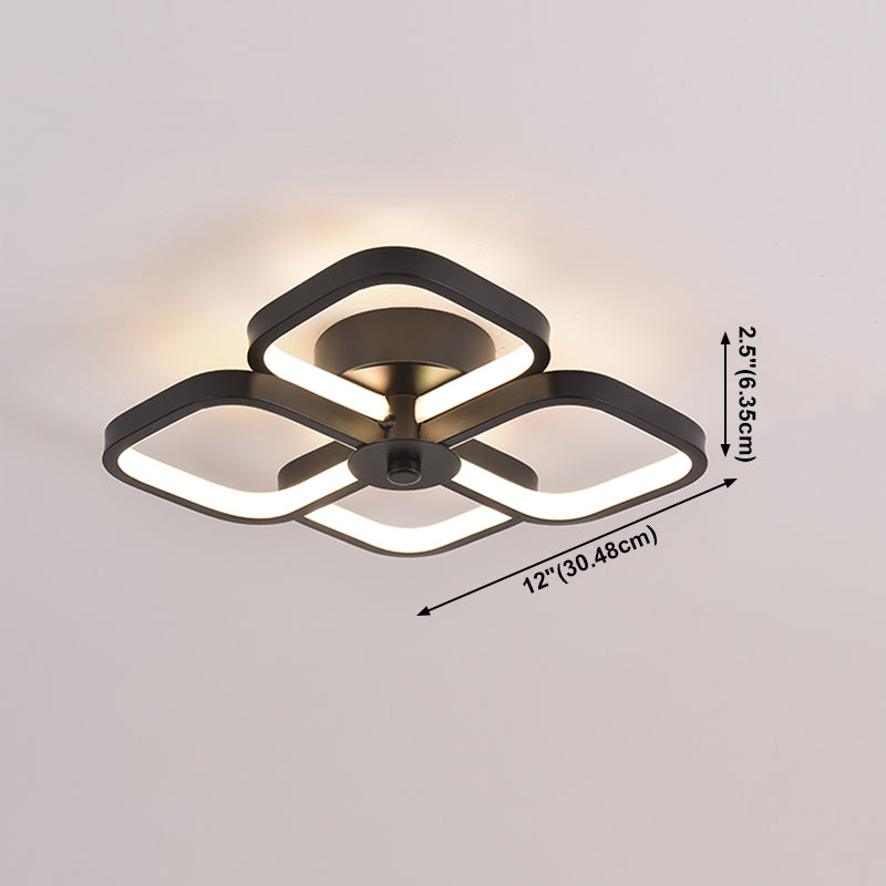 Luces montadas en el techo de múltiples cabezales, iluminación LED contemporánea de montaje empotrado, color negro