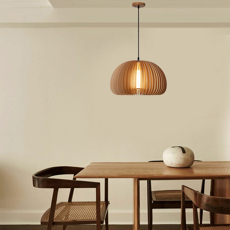 Lampe suspendue en bois style contemporain simple léger pour le café du salon