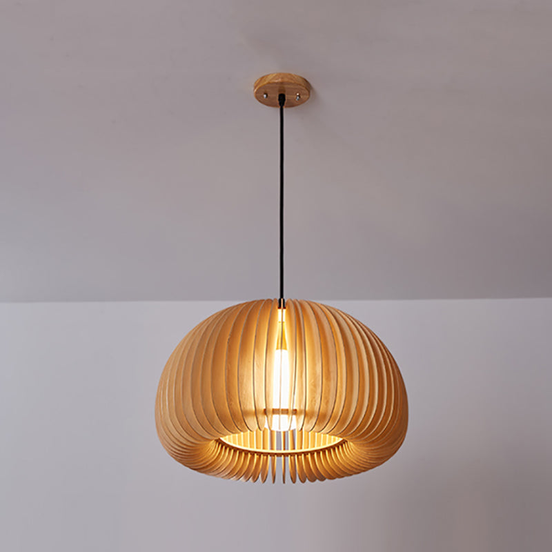 Lampe suspendue en bois style contemporain simple léger pour le café du salon