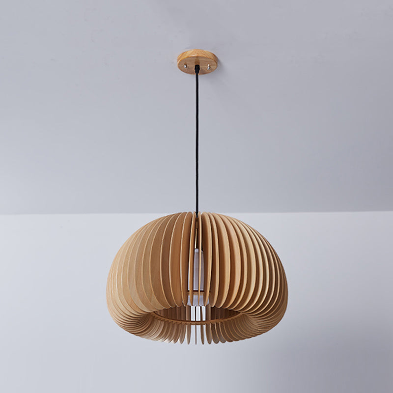 Lampe suspendue en bois style contemporain simple léger pour le café du salon