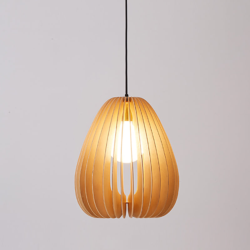 Lampe suspendue en bois style contemporain simple léger pour le café du salon