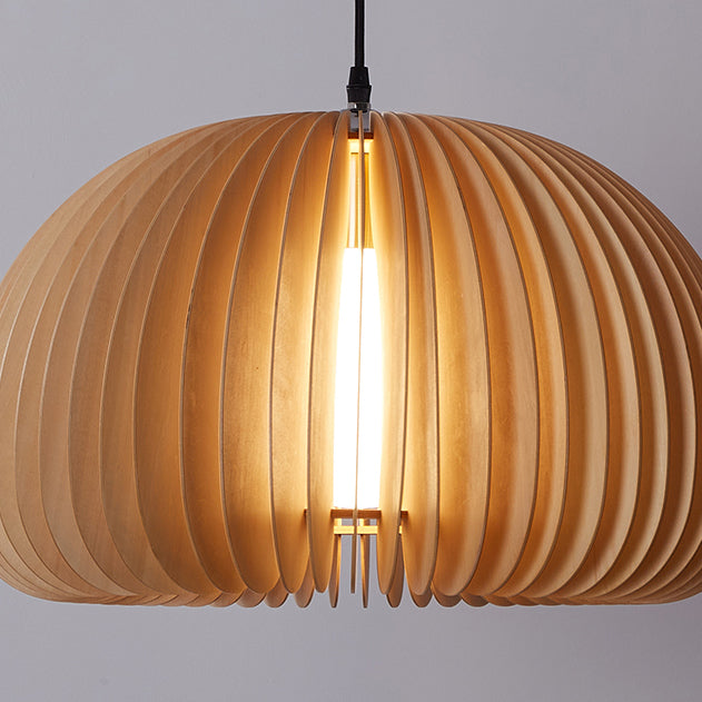 Lampe suspendue en bois style contemporain simple léger pour le café du salon