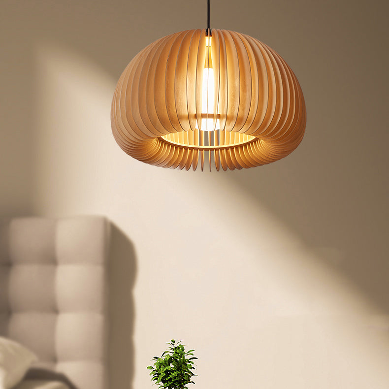 Lampe suspendue en bois style contemporain simple léger pour le café du salon