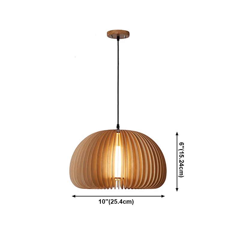 Lampe suspendue en bois style contemporain simple léger pour le café du salon