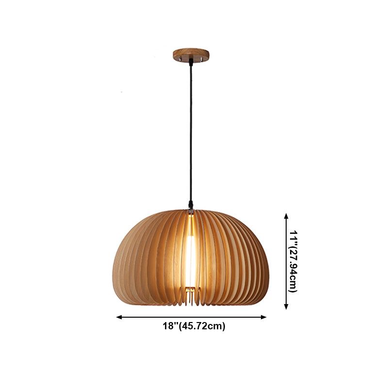 Lampe suspendue en bois style contemporain simple léger pour le café du salon