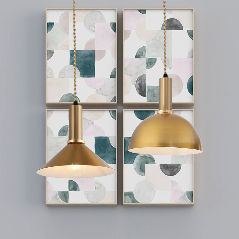 Lampe suspendue de style contemporain simple léger métallique pour le café du salon