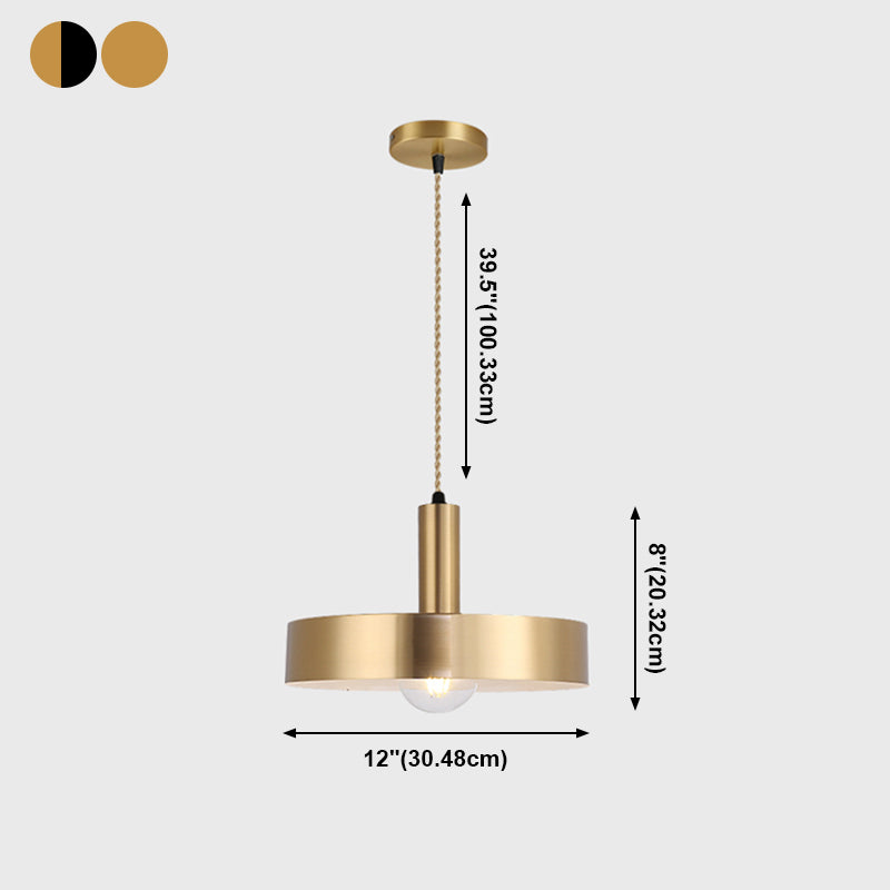Lampe suspendue de style contemporain simple léger métallique pour le café du salon