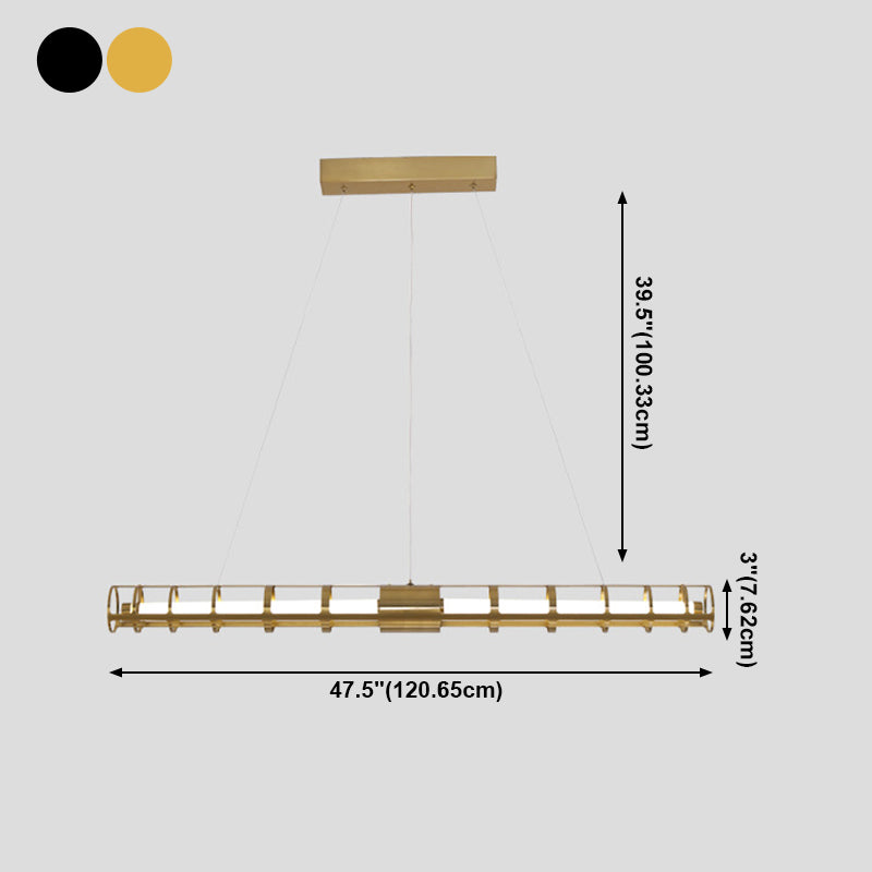 Luz de la isla de estilo posmoderna Luz de colgante de colgantes de metal para sala de estar