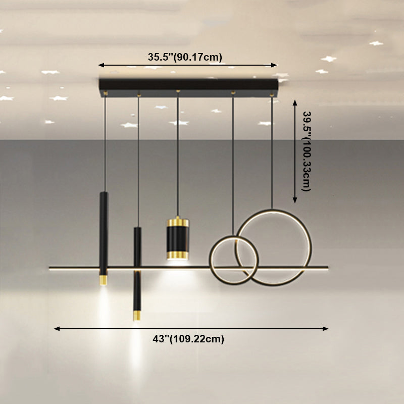 Modern Island Pendant Lamps Multi-Head Restaurant Hanging Light Fixtures