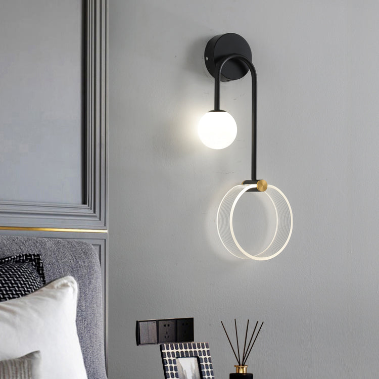Nordic Style Metal Wall Sconce Modern Simple LED Wall Light Fixture for Living Room