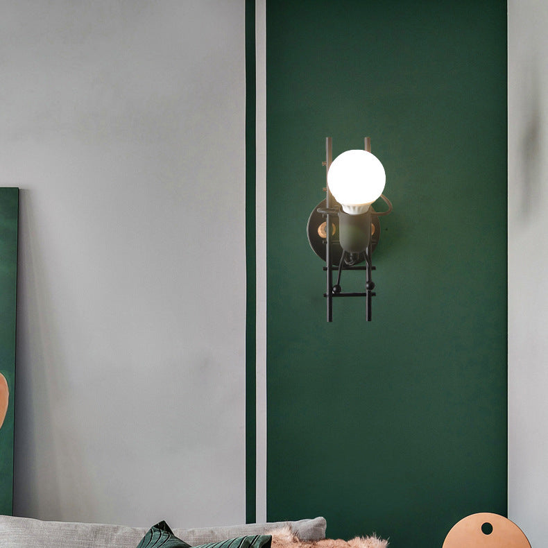 Nordische Metallwandleuchten 1 Licht einfaches Wandleuchte für Wohnzimmer