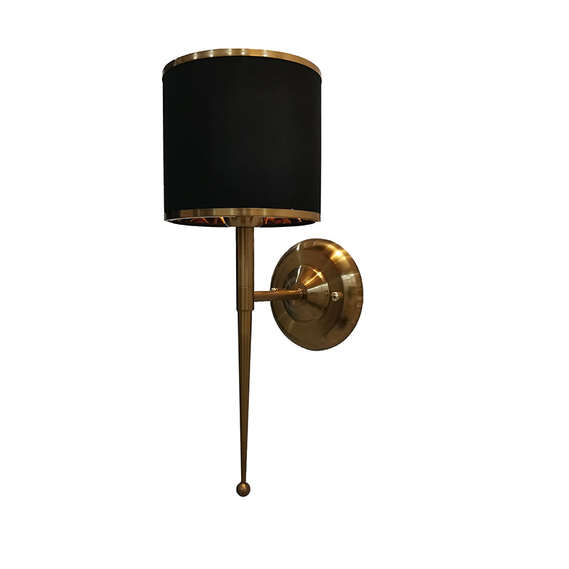 American Messing Wandlauchzylinderwandleuchte mit natürlicher Sackleinen für Wohnzimmer