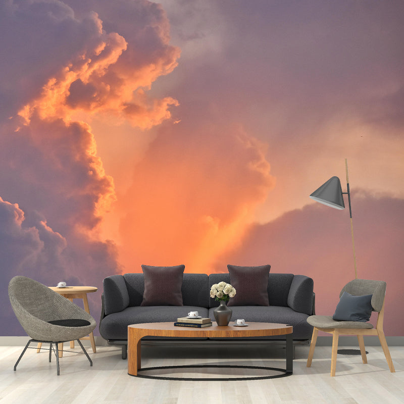 Modern Style Sky Wall Mural Wallpaper Photography Mildew Resistant for Sitting Room