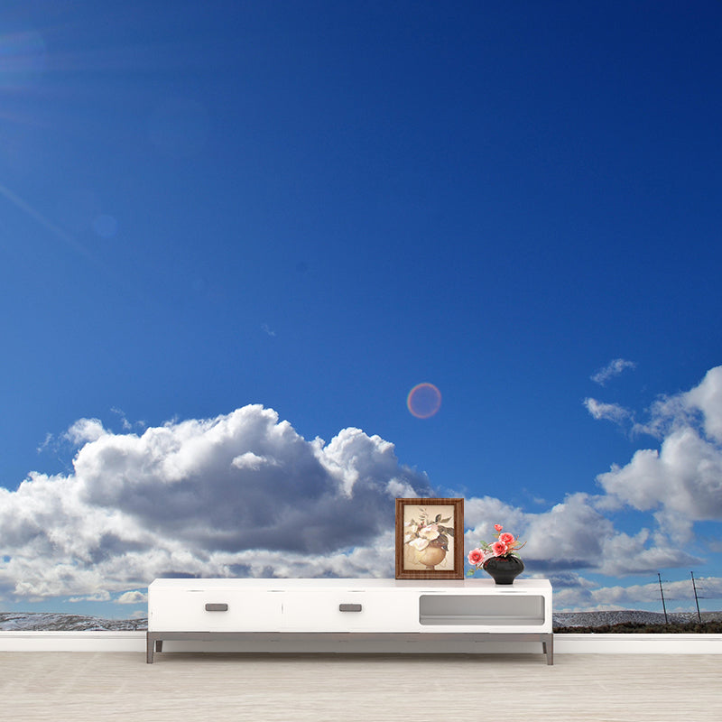Sky Blue Style Sky Wall Mural Wallpaper Photography Mildew Resistant for Room
