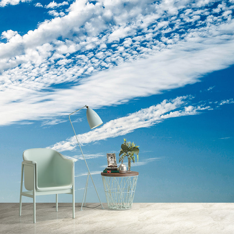 Sky Blue Style Sky Wall Mural Wallpaper Photography Mildew Resistant for Room