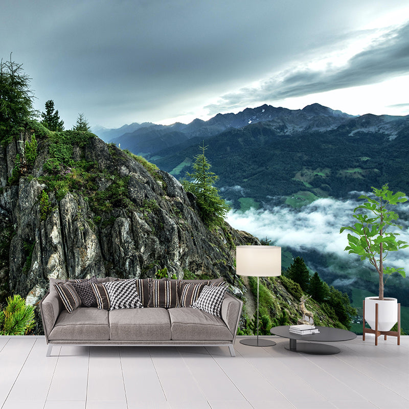 Sky Scene Mountain Wall Mural Wallpaper Photography Mildew Resistant for Sitting Room