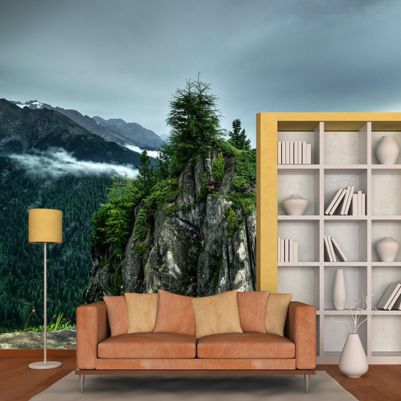 Sky Scene Mountain Wall Mural Wallpaper Photography Mildew Resistant for Sitting Room