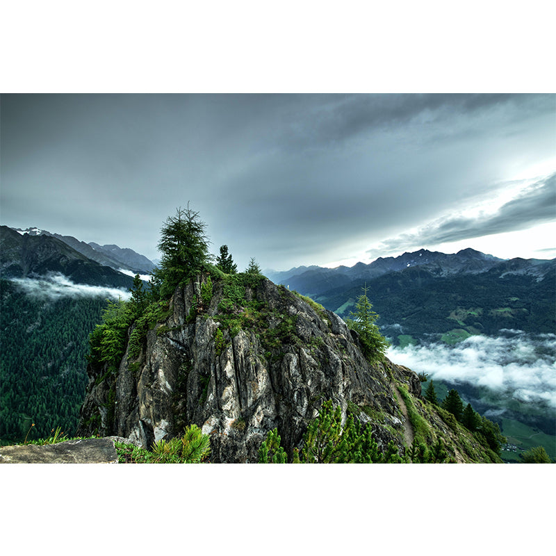 Sky Scene Mountain Wall Mural Wallpaper Photography Mildew Resistant for Sitting Room