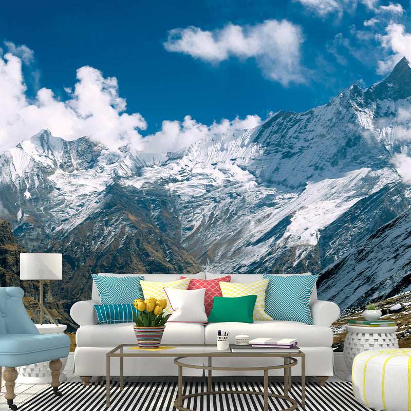 Natural Style Mountain Wall Mural Wallpaper Photography Mildew Resistant for Bedroom