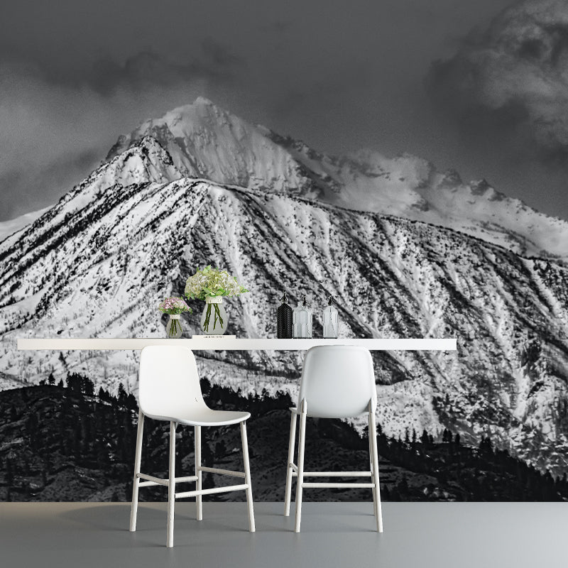 Snow Mountain Wall Mural Wallpaper Photography Resistant for Room