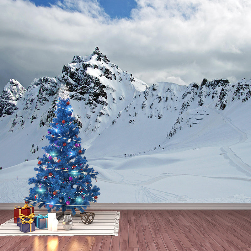 Snow Mountain Wall Mural Wallpaper Photography Resistant for Room