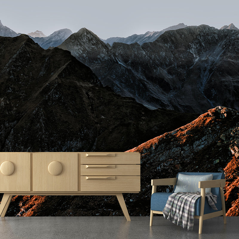 Snow Mountain Wall Mural Wallpaper Photography Resistant for Room