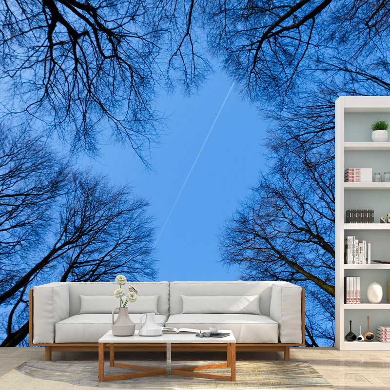 Natural Scenery Forest Wall Mural Wallpaper Photography Mildew Resistant for Sitting Room