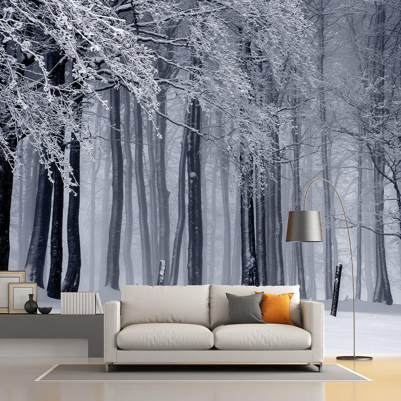 Sky Scene Style Forest Wall Mural Wallpaper Photography Mildew Resistant for Living Room