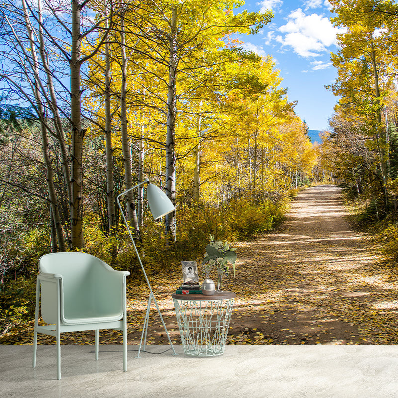 Fancy Scene Style Forest Wall Mural Wallpaper Photography Mildew Resistant for Room