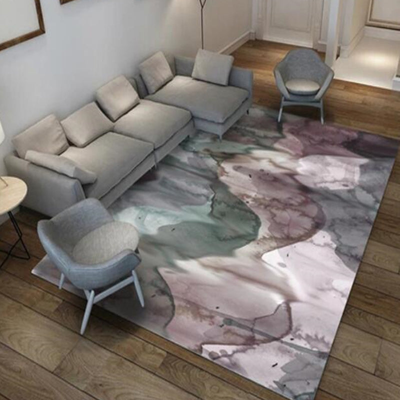 Light Pink Simple Rug Polyester Graphic Rug Non-Slip Backing Rug for Home Decor