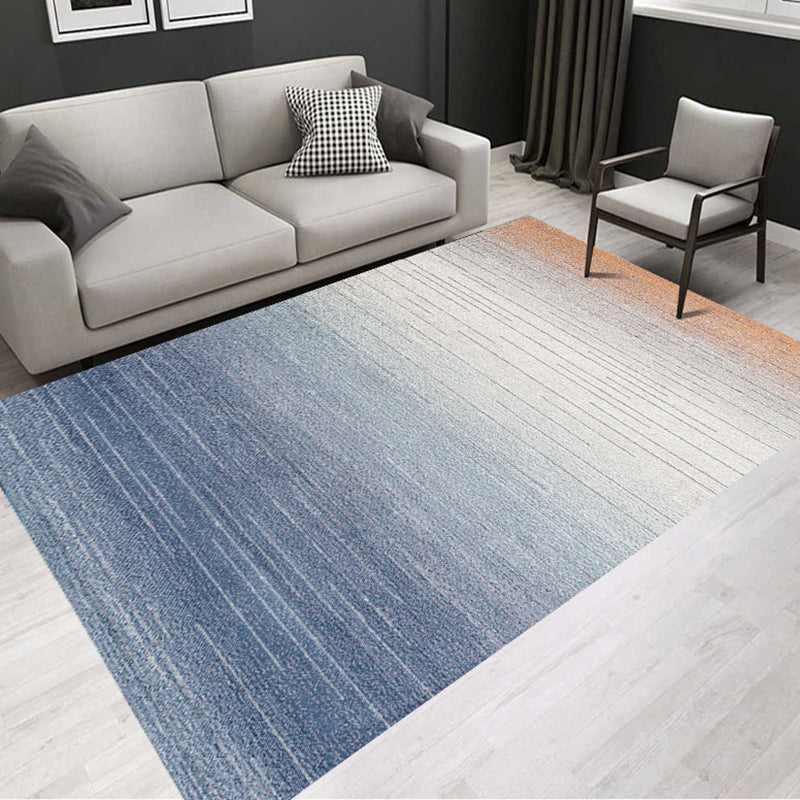 Tapis gris moderne polyester tapis lavable simple pour le salon