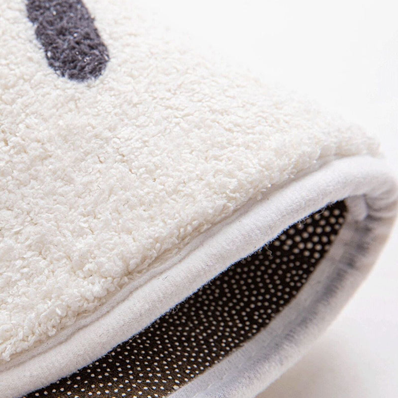 Dark Gray Patchwork Rug Polyester Modern Rug Washable Rug for Home Decor