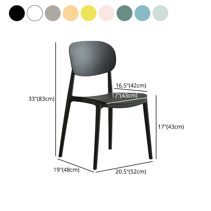 Silla lateral de plástico moderna Silla de comedor con respaldo sólido para restaurante