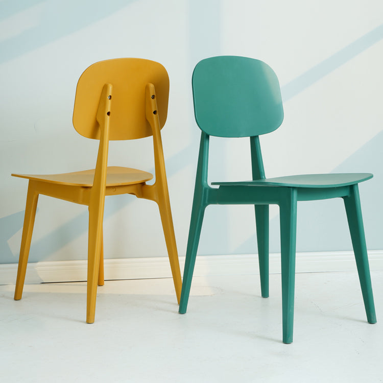 Silla lateral de plástico moderna para interiores y exteriores, sillas sin brazos con respaldo abierto para comedor